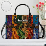 Personalized African American Leather Bag, African Purse, Gifts for Black Girl Women, Black History Handbags