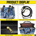 Interior view of open tote handbag showing spacious lining and compartments