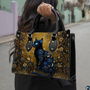 Black Cat Leather Bag – Vintage Cat Art Handbag, Stylish Animal-Themed Purse, Unique Gift for Cat Lovers