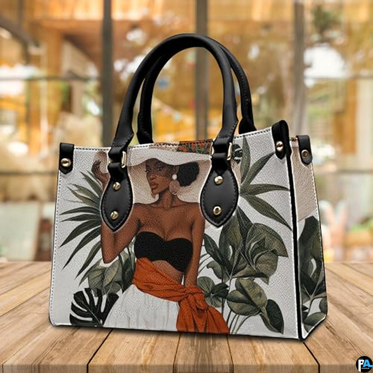 Personalized Black Women Leather Bag, Custom Name African Purses and Handbags Gifts for Mom Birthday Christmas Mothers Day