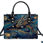 Personalized Dragon Leather Handbag, Fantasy Gothic Purse for Women, Mythical Shoulder Bag Gift for Dragon Lovers