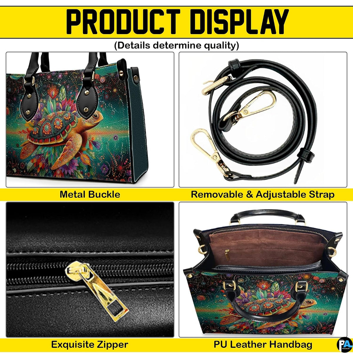 Handbag interior compartment arranged for daily personal essentials.
