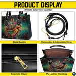 Handbag interior compartment arranged for daily personal essentials.