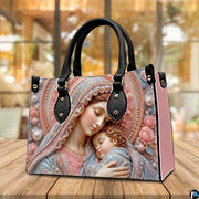Interior view of sleeping Madonna and Child handbag