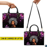 Personalized Leather Handbag for Black Women, Custom African Purse Bag Set, Birthday Meaningful Gifts for Mom, Friend