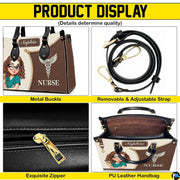Four-panel showcase illustrating design details, hardware, and interior layout.