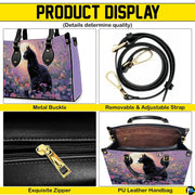Four panel graphic showcasing component perspectives and visual elements of the feline artwork.