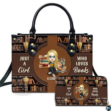 Personalized Girl Reading With Stacked Books Shoulder Bag