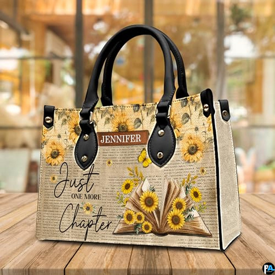 Personalized Book Lover Leather Bag, Just A Girl Who Loves Book Handbag With Name, Books Purse, Gifts For Readers, Writer