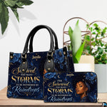 Tabletop presentation showing the celestial woman artwork and coordinating accessory near potted plants.