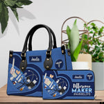 PREAUREUM "{split_values}" Personalized {collection_title} Leather Handbag