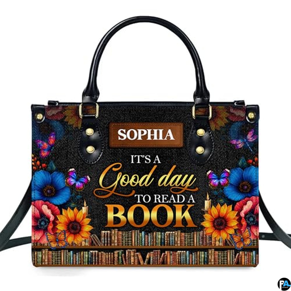 Personalized Book Lover Leather Bag, Just A Girl Who Loves Book Handbag With Name, Books Purse, Gifts For Readers, Writer