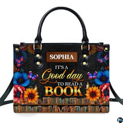 Personalized Book Lover Leather Bag, Just A Girl Who Loves Book Handbag With Name, Books Purse, Gifts For Readers, Writer