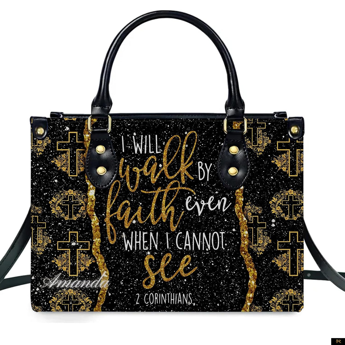 PREAUREUM "{split_values}" Personalized {collection_title} Leather Handbag