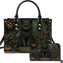 Personalized Animal Leather Handbag – Custom Name Flowers with 2D Print with 3D Effect – Gift for Gramma, Mom, Daughter