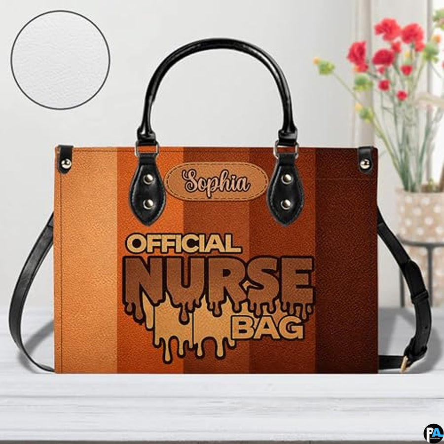 Personalized Nurse Leather Bag – Custom Medical Handbag & Purse Set with Name Gifts for Nursing Student Christmas Gift