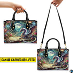 Carrying demonstrations displaying dual top handle grip and crossbody shoulder strap suspension.