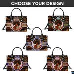 Personalized Leather Handbag for Black Women, Custom African Purse Bag Set, Birthday Meaningful Gifts for Mom, Friend