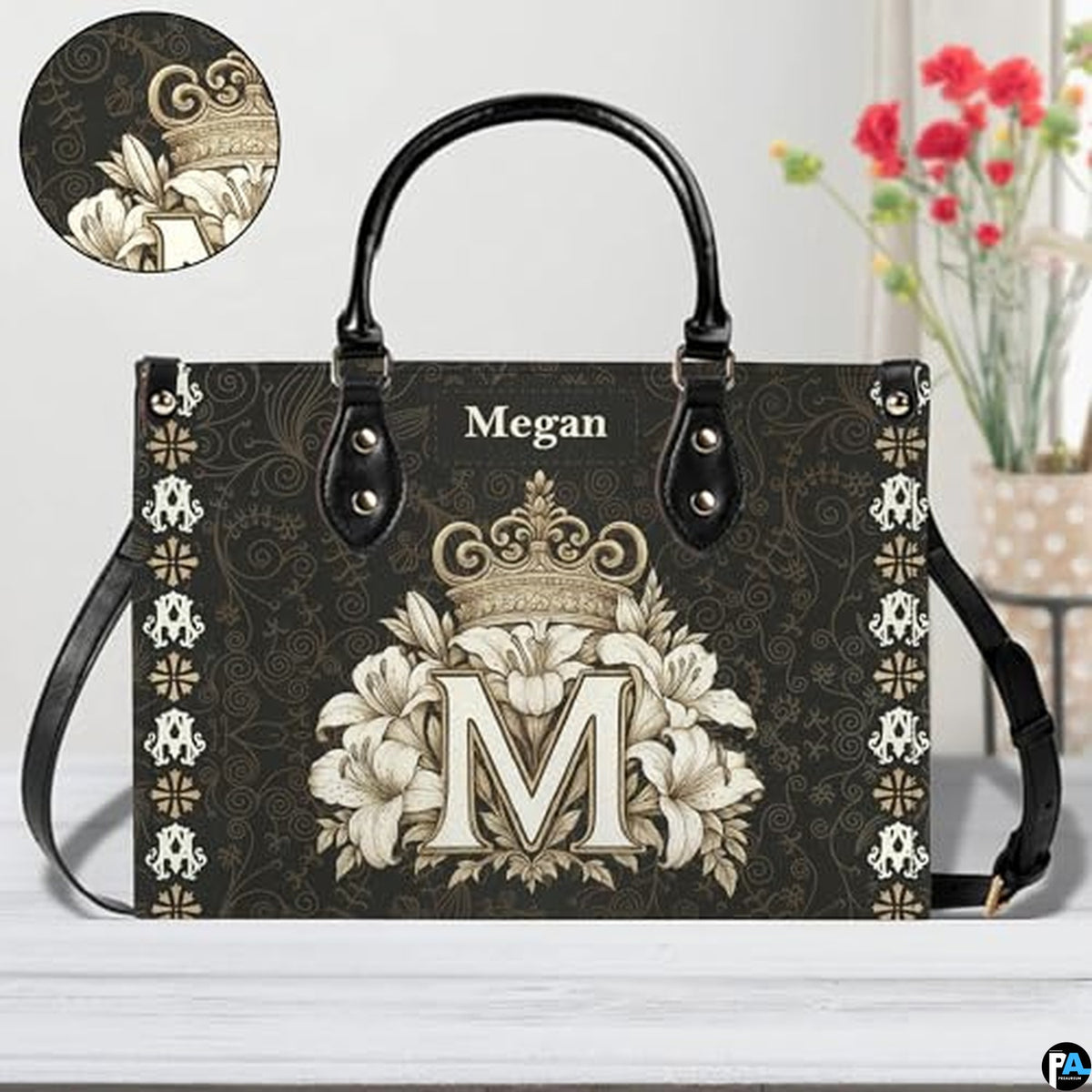 Custom Catholic Virgin Mary Leather Bag, Personalized Name Handbags and Purses for Christian Women Religious Bag Gifts
