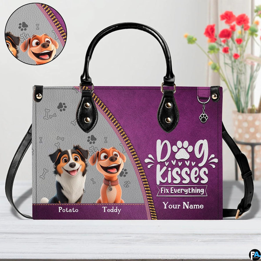 Close-up view of playful animated puppy artwork and graphic background styling