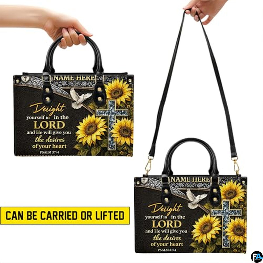 Personalized Christian Leather Handbag – Custom Purse Faith Gift for Mom, Grandma, Women Birthday or Christmas