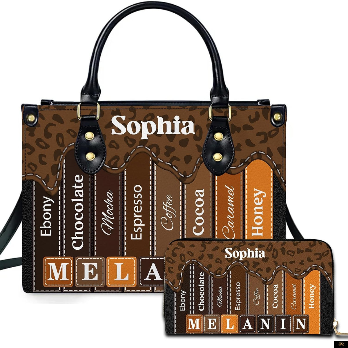 PREAUREUM "{split_values}" Personalized {collection_title} Leather Handbag