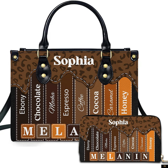 PREAUREUM "{split_values}" Personalized {collection_title} Leather Handbag