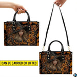Personalized Halloween Leather Handbag – Custom Witch 3D Printing Effect Purses For Women – Spooky Gothic Shoulder Bag