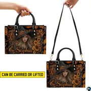 Personalized Halloween Leather Handbag – Custom Witch 3D Printing Effect Purses For Women – Spooky Gothic Shoulder Bag