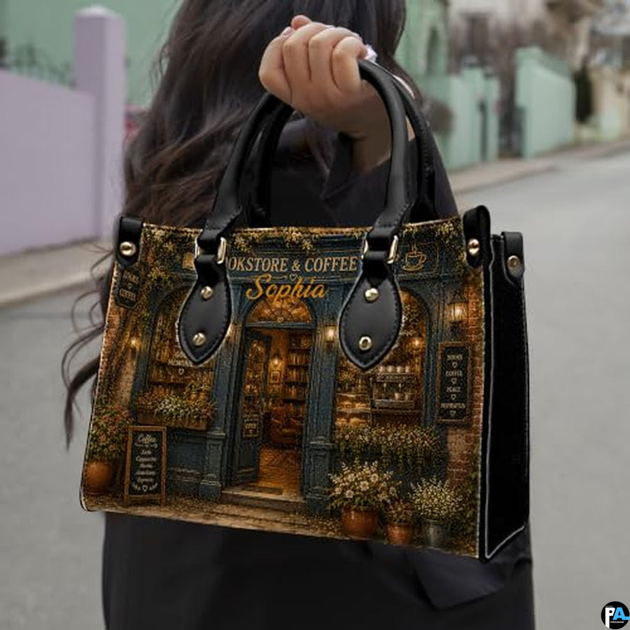 Bookstore Leather Bag, Book Purse for Book Lovers, Shoulder Bag