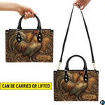 Personalized Animal Leather Handbag – Custom Name Flowers with 2D Print with 3D Effect – Gift for Gramma, Mom, Daughter