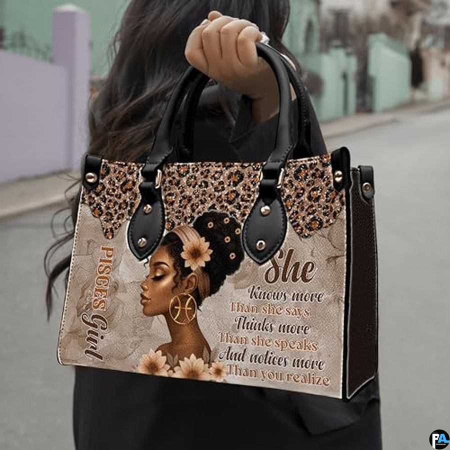 Personalized Leather Handbag for Black Women, Custom African Purse Bag Set, Birthday Meaningful Gifts for Mom, Friend