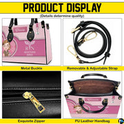 Four-panel showcase illustrating hardware attachments, zipper, and open layout.