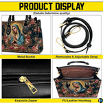 Product overview graphic illustrating handles, adjustable strap, zipper, and interior