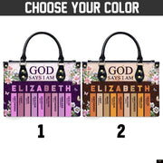 PREAUREUM "{split_values}" Personalized {collection_title} Leather Handbag