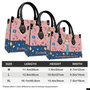 PREAUREUM "{split_values}" Personalized {collection_title} Leather Handbag