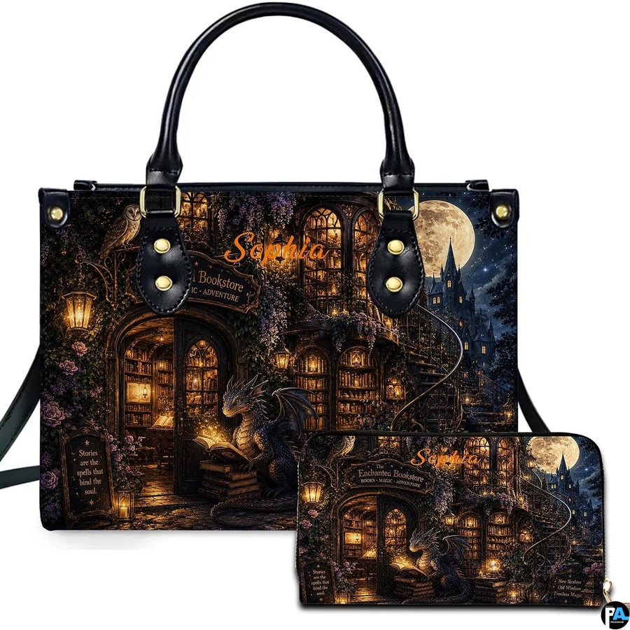 Bookstore Leather Bag, Book Purse for Book Lovers, Shoulder Bag
