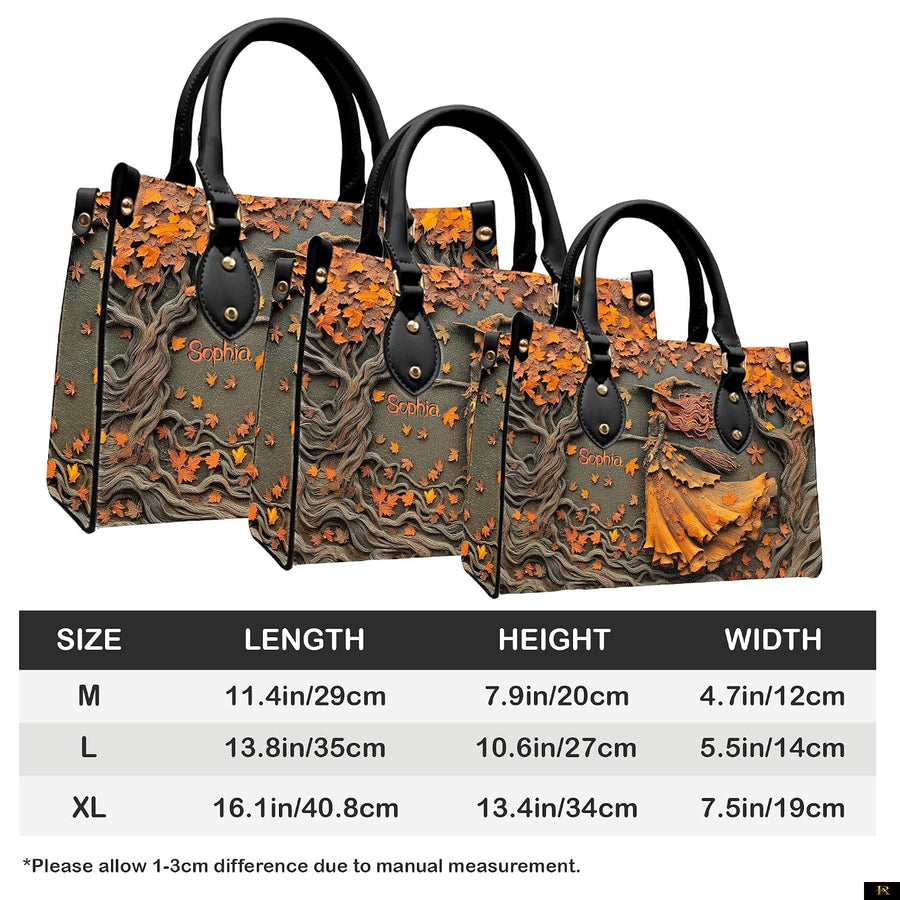 PREAUREUM "{split_values}" Personalized {collection_title} Leather Handbag