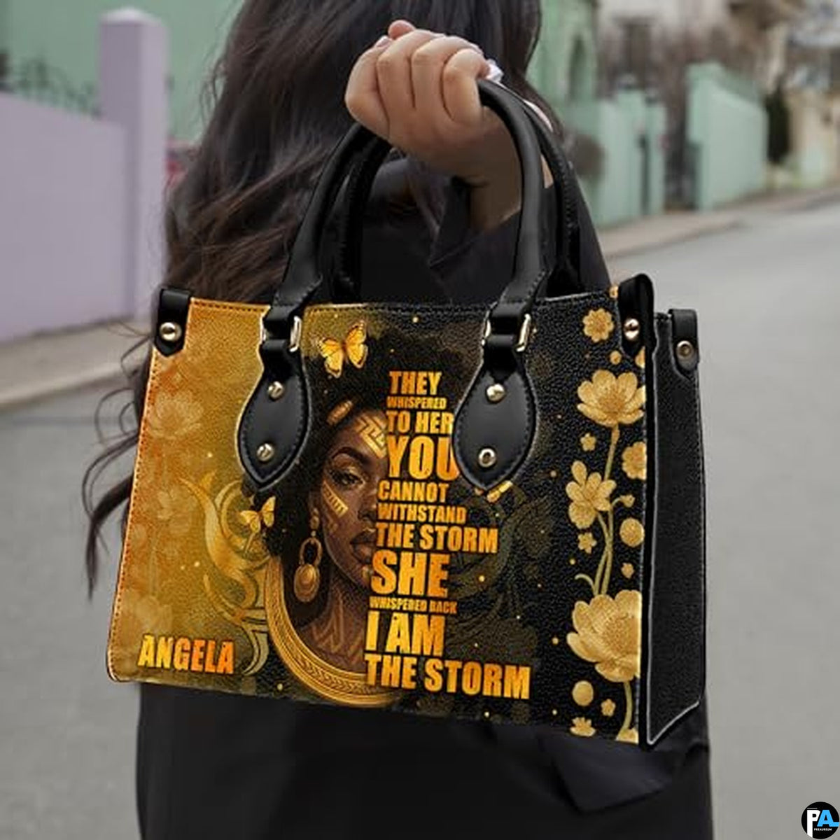 Personalized Leather Handbag for Black Women, Custom African Purse Bag Set, Birthday Meaningful Gifts for Mom, Friend