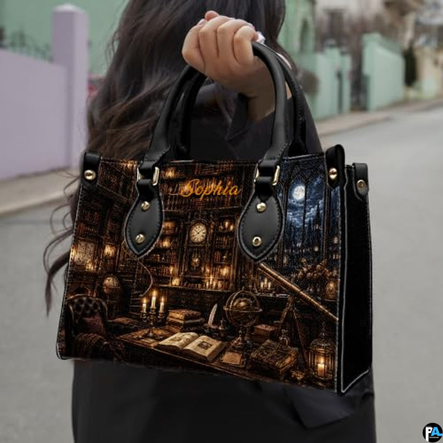 Bookstore Leather Bag, Book Purse for Book Lovers, Shoulder Bag