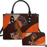 Devotional Silhouette Faith Affirmation Handbag and Matching Wallet Set
