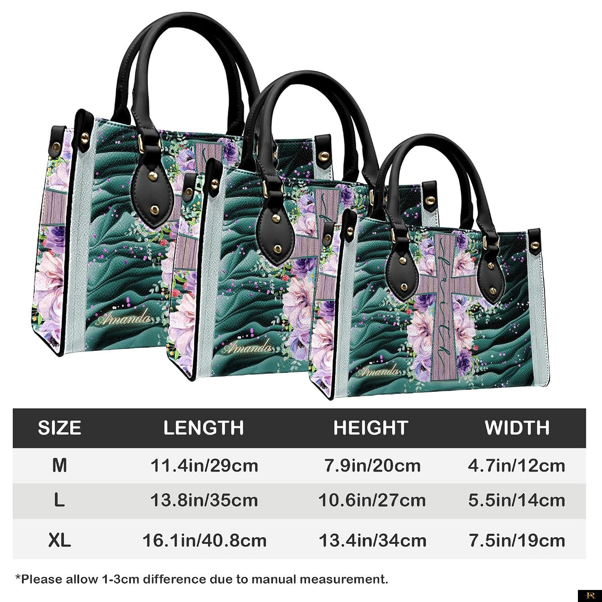 PREAUREUM "{split_values}" Personalized {collection_title} Leather Handbag