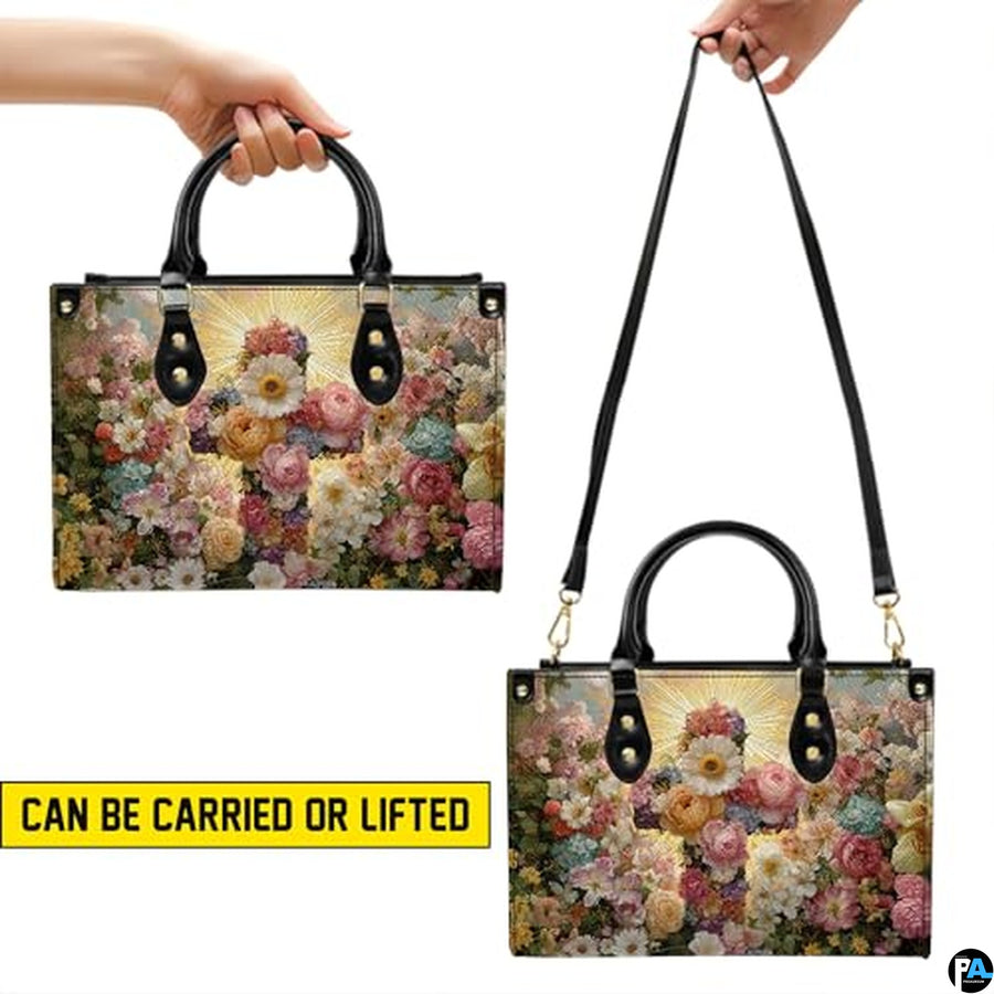 Custom Catholic Virgin Mary Leather Bag, Personalized Name Handbags and Purses for Christian Women Religious Bag Gifts