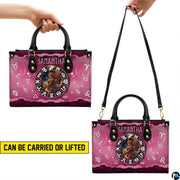 Illustration displaying two versatile holding options for Celestial Archer Satchel Handbag.