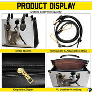 Detail panel for book page fashion handbag with woman silhouette
