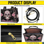 Matching zip wallet featuring the pink sugar skull and gothic rose graphics on black.