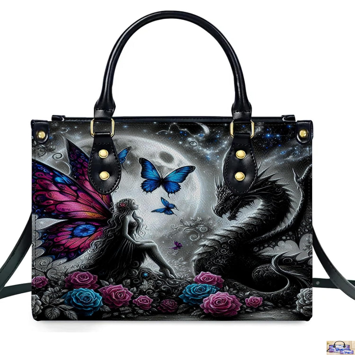 PREAUREUM "{split_values}" Personalized {collection_title} Leather Handbag