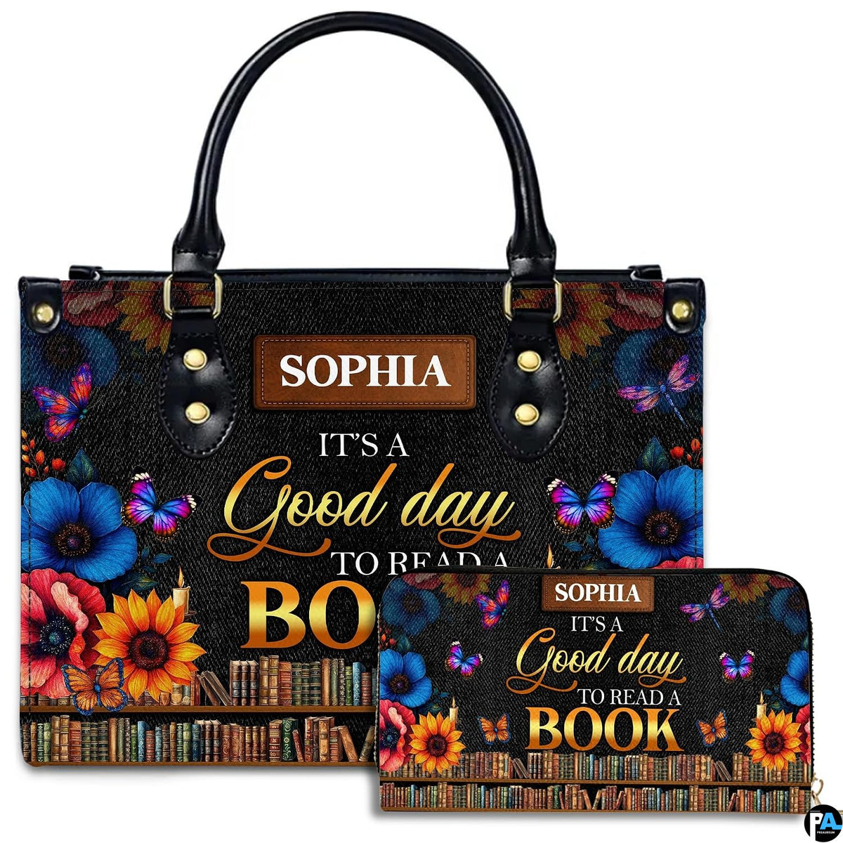 Personalized Book Lover Leather Bag, Just A Girl Who Loves Book Handbag With Name, Books Purse, Gifts For Readers, Writer