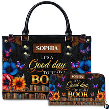 Personalized Book Lover Leather Bag, Just A Girl Who Loves Book Handbag With Name, Books Purse, Gifts For Readers, Writer