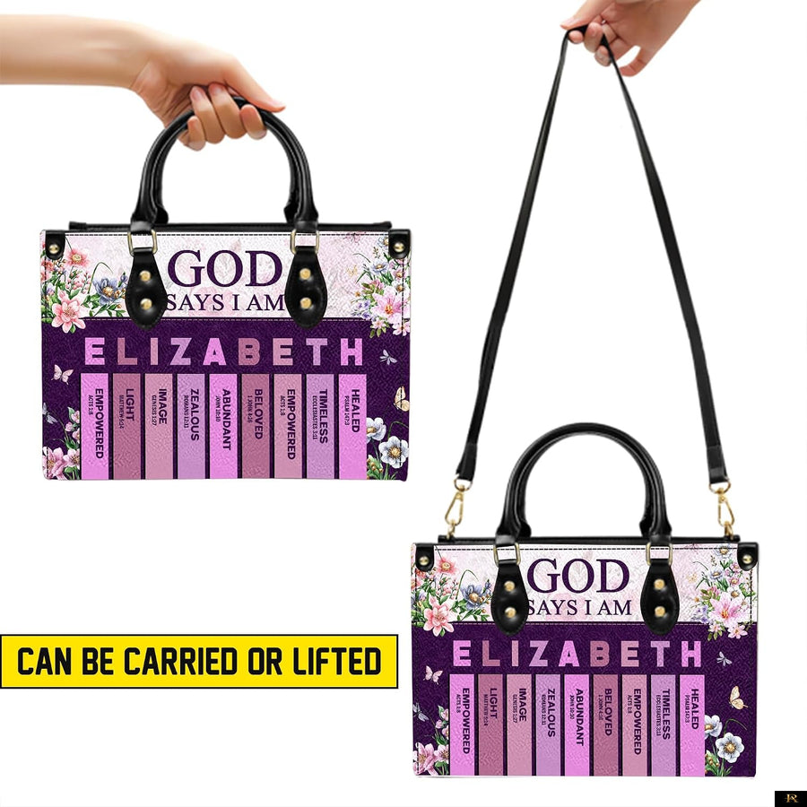 PREAUREUM "{split_values}" Personalized {collection_title} Leather Handbag